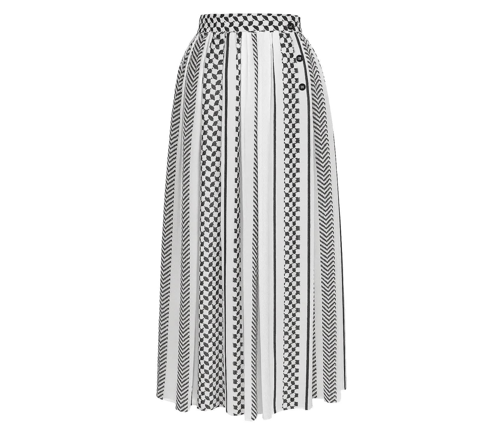 Keffiyeh Pleated Maxi skirt