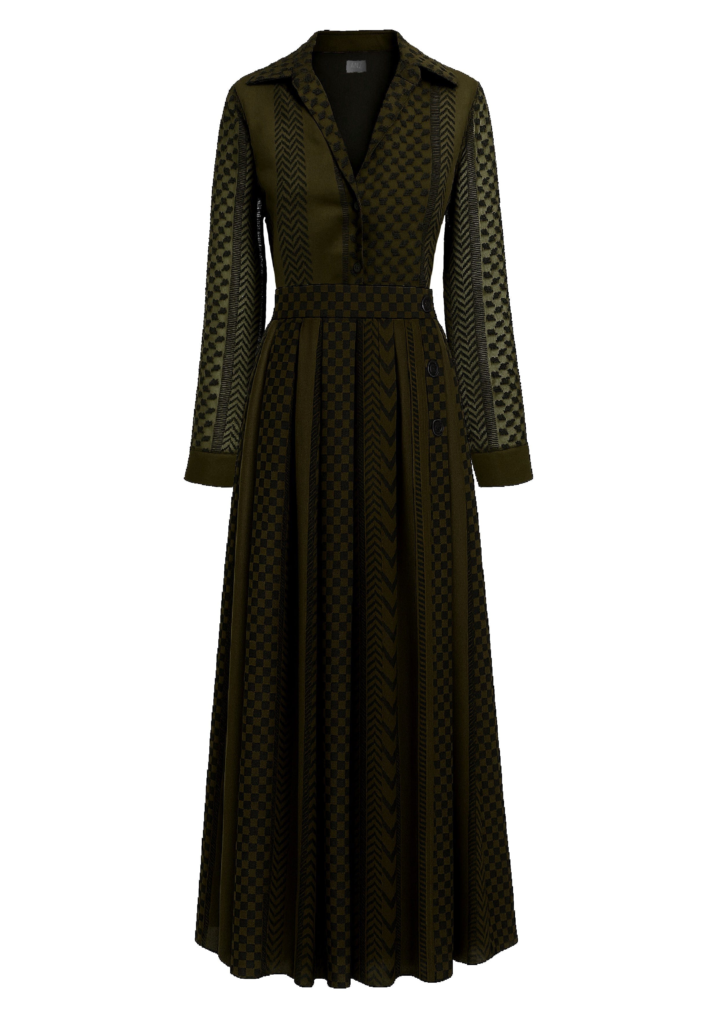 KEFFIYEH TEXTURED SHIRT / OLIVE