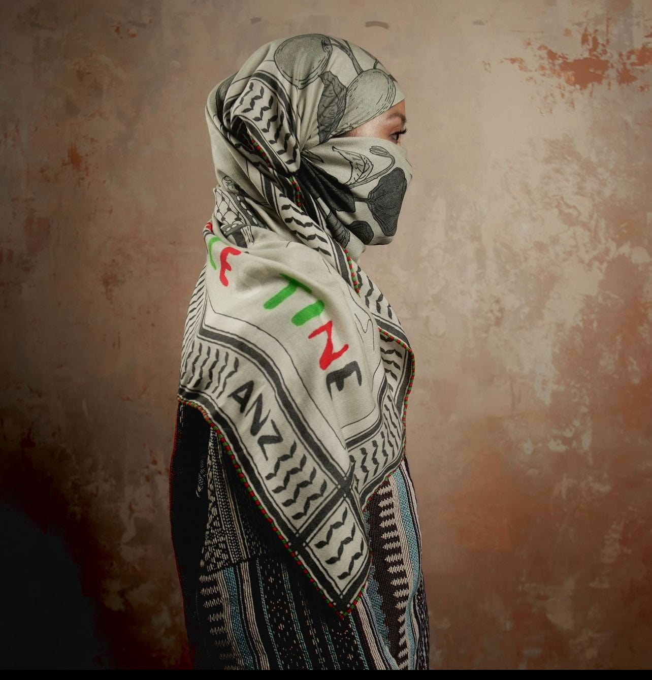 Map of Palestine Cashmere shawl