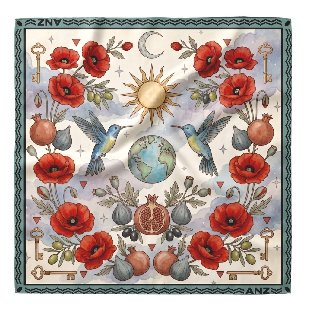 We are the world large silk scarf / PREORDER 20/08/26
