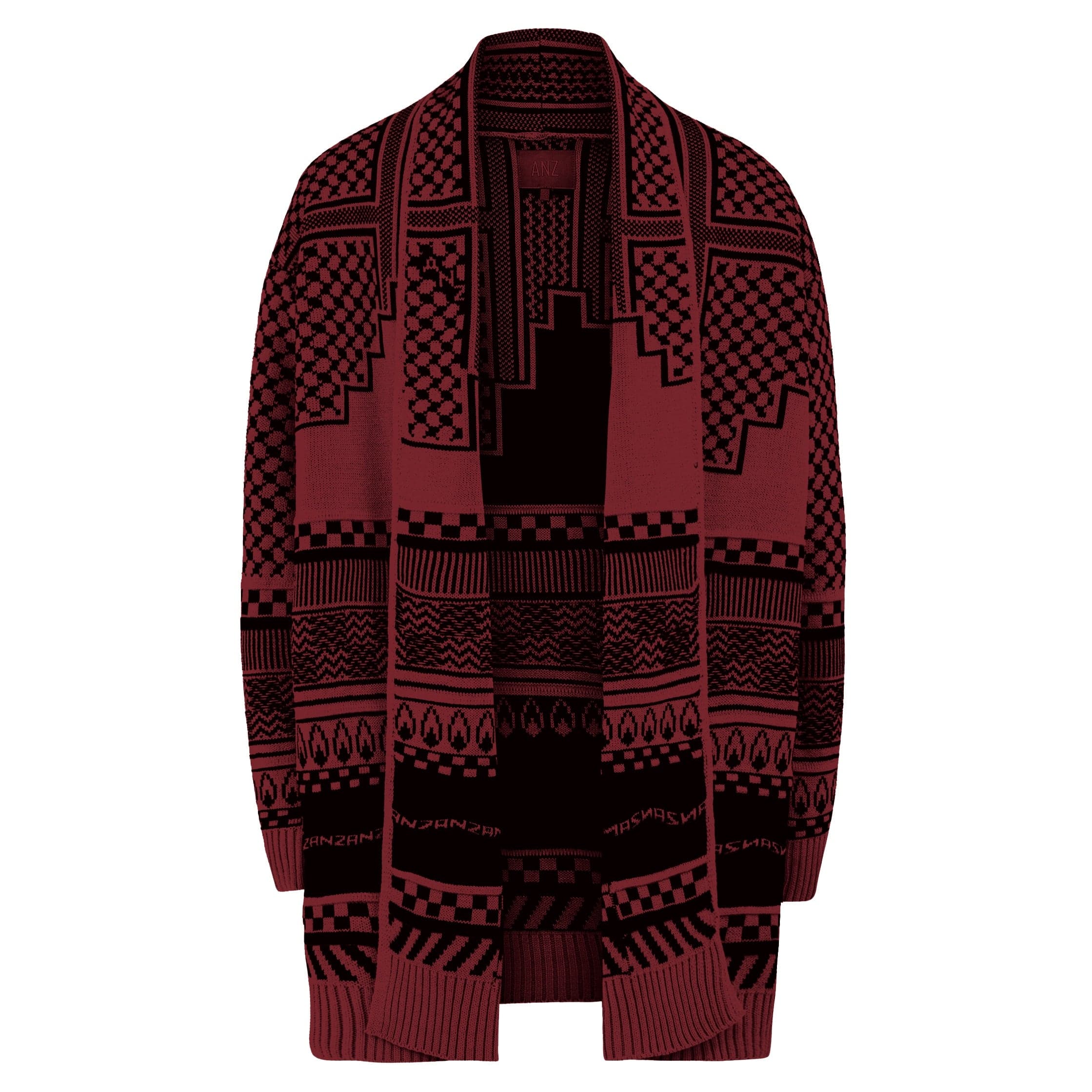 RETRO BURGUNDY CARDIGAN