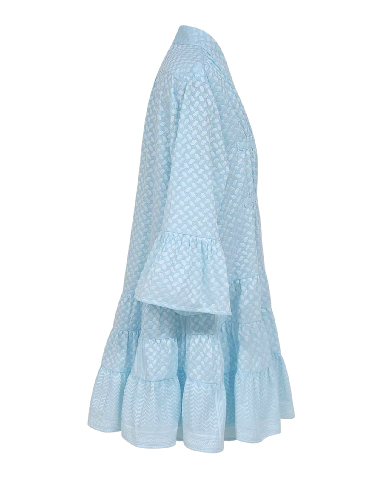 KEFFIYEH DOLLS DRESS / Aqua with white