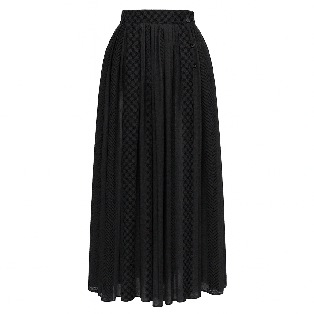 Keffiyeh Pleated Maxi skirt