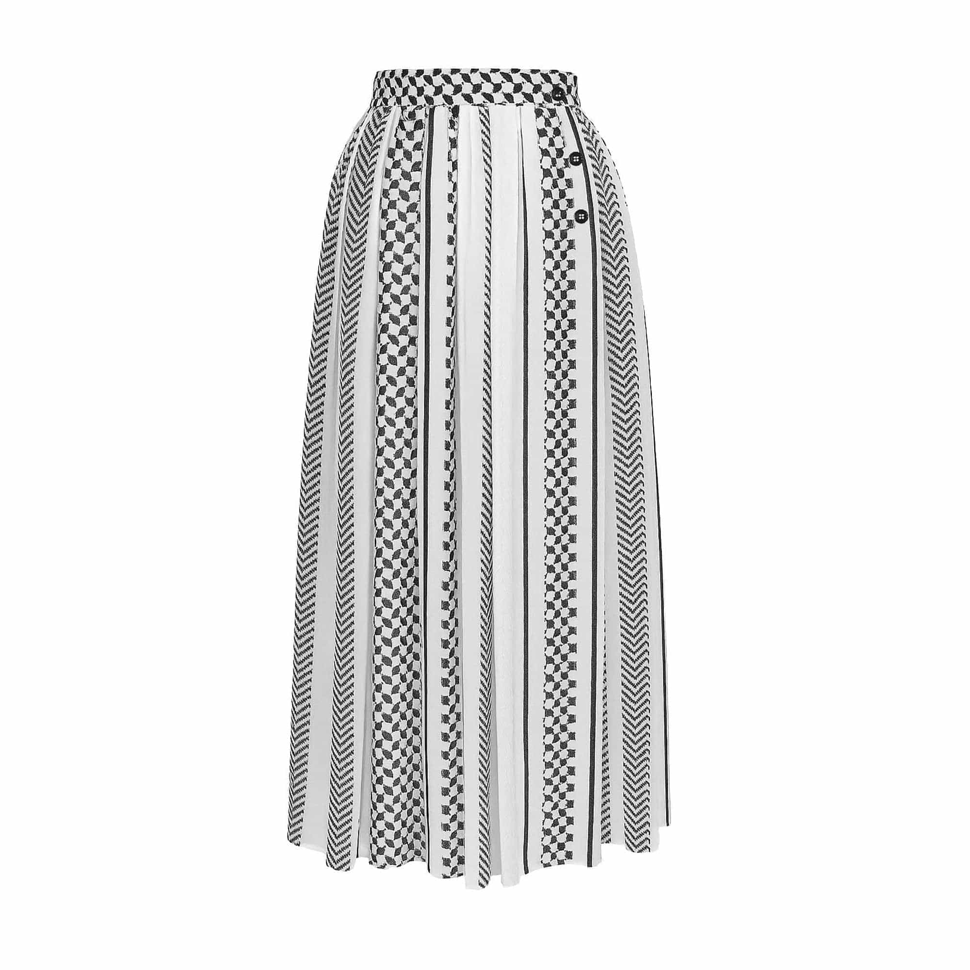 Keffiyeh Pleated Max skirt / BW