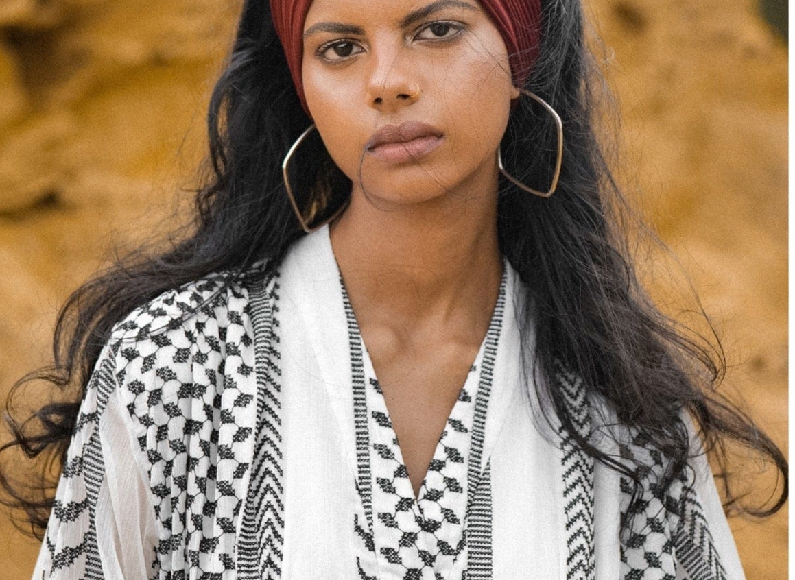 KEFFIYEH DOLLS DRESS / BW