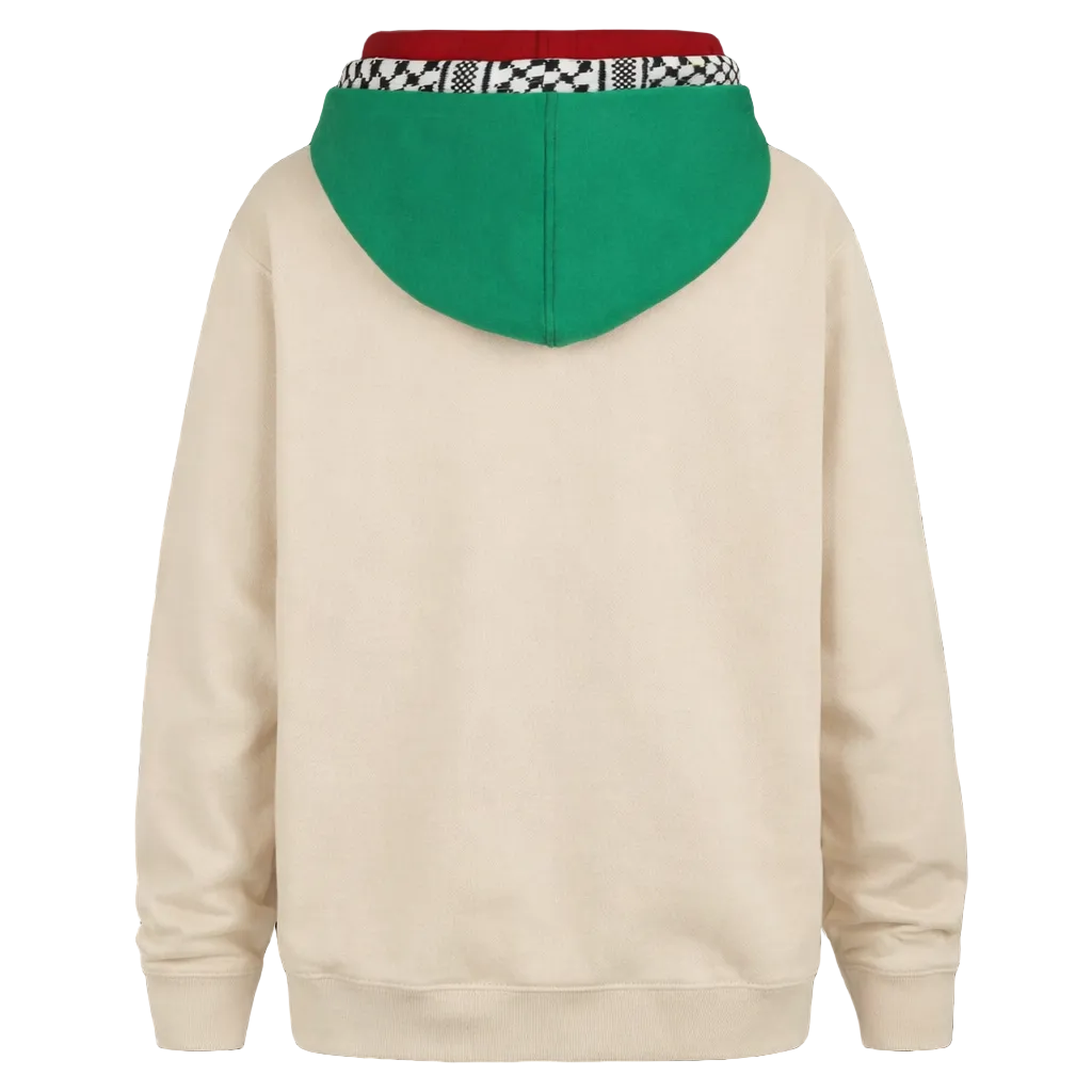 3 HOOD HOODIE FLAG RED WHITE GREEN / SOFT BEIGE/ PRE ORDER 15/04/26