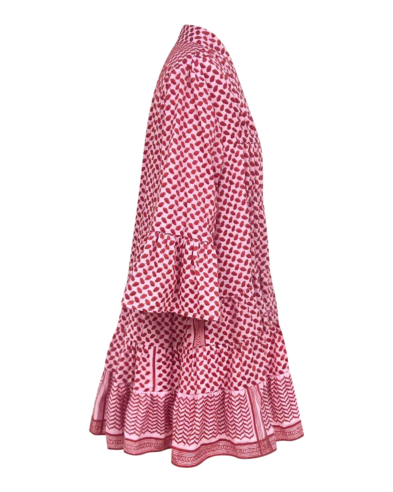 KEFFIYEH DOLLS DRESS / Pink with Poppy red