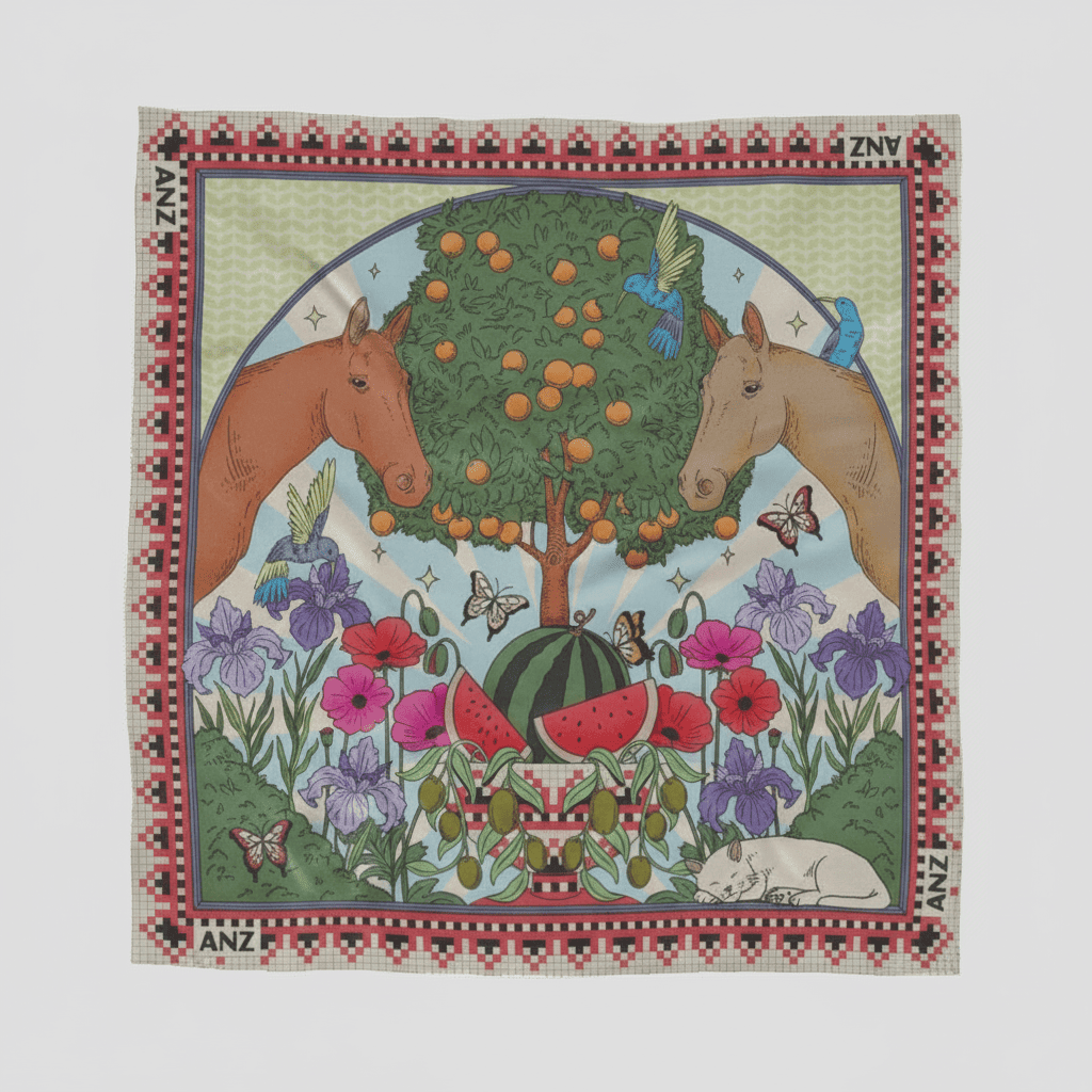 The Garden of Palestine silk scarf - ANZ
