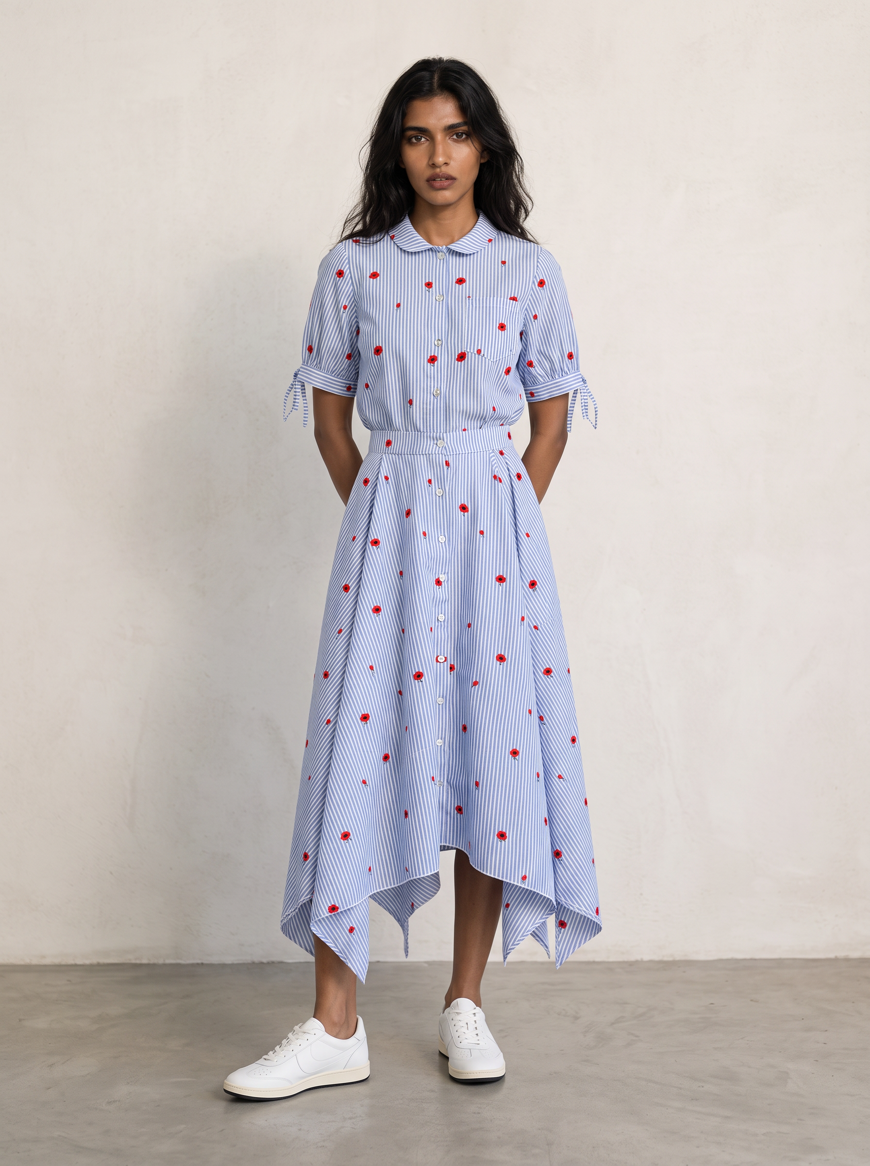 Poppy Embroidered Asymmetric Maxi Skirt