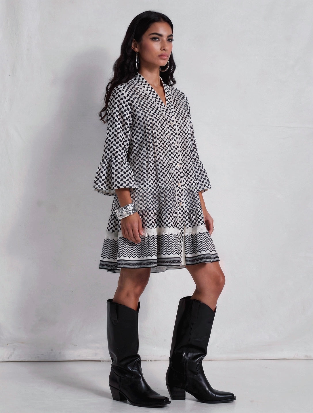 KEFFIYEH DOLLS DRESS / BW