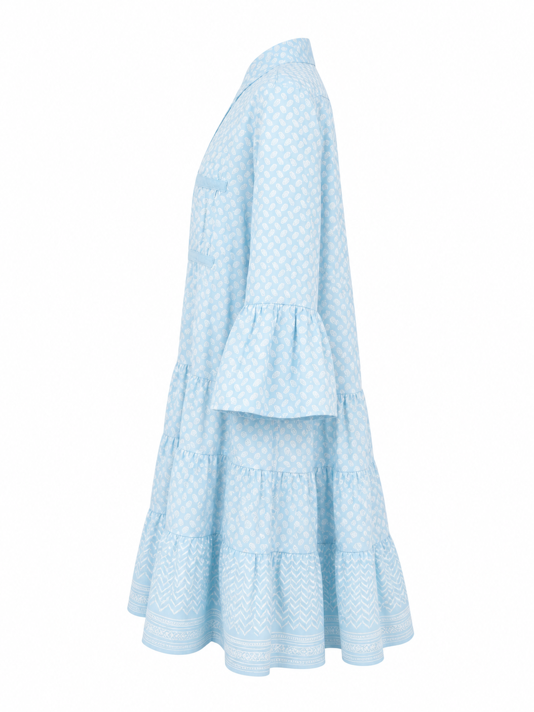 KEFFIYEH DOLLS DRESS / Aqua with white/ PRE ORDER 12/06/26