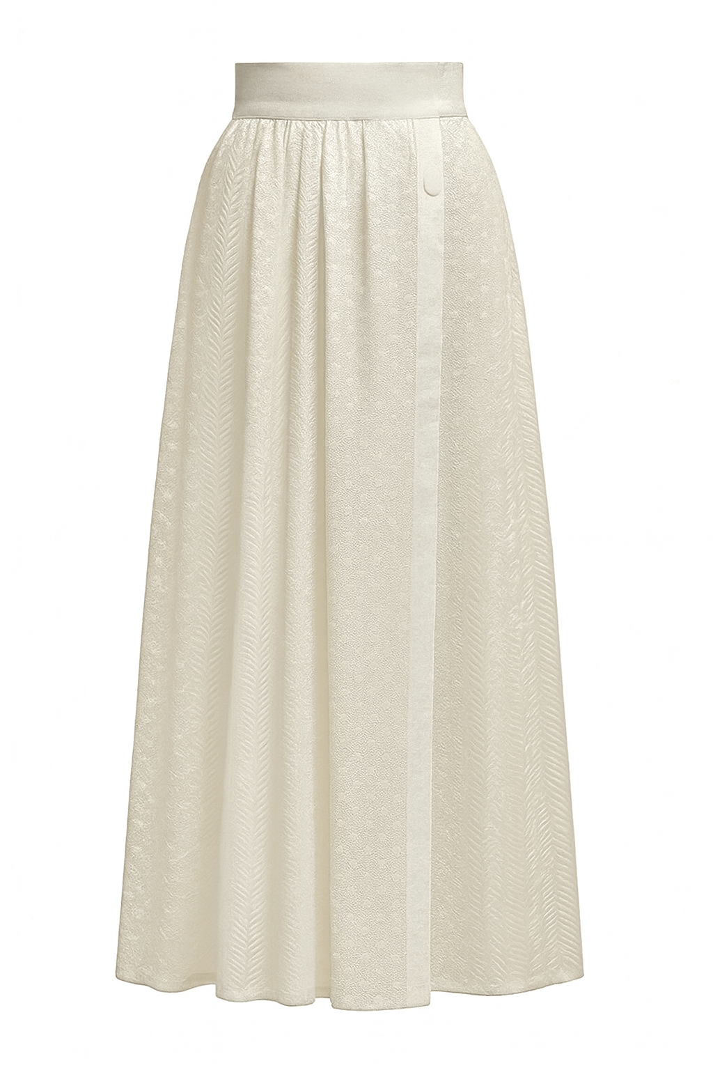 Keffiyeh Pleated Maxi skirt/ CREAM