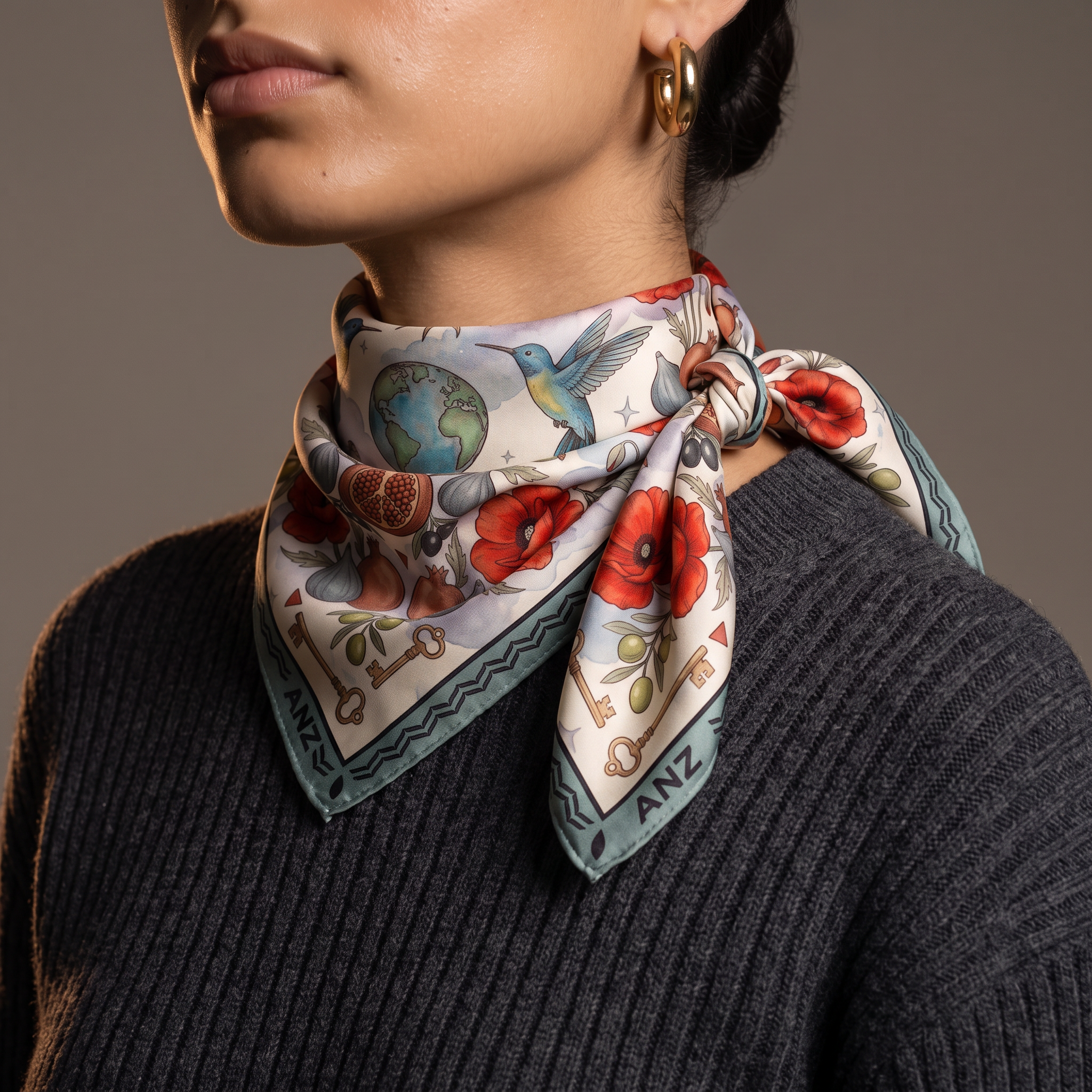 We are the world large silk scarf / PREORDER 20/08/26
