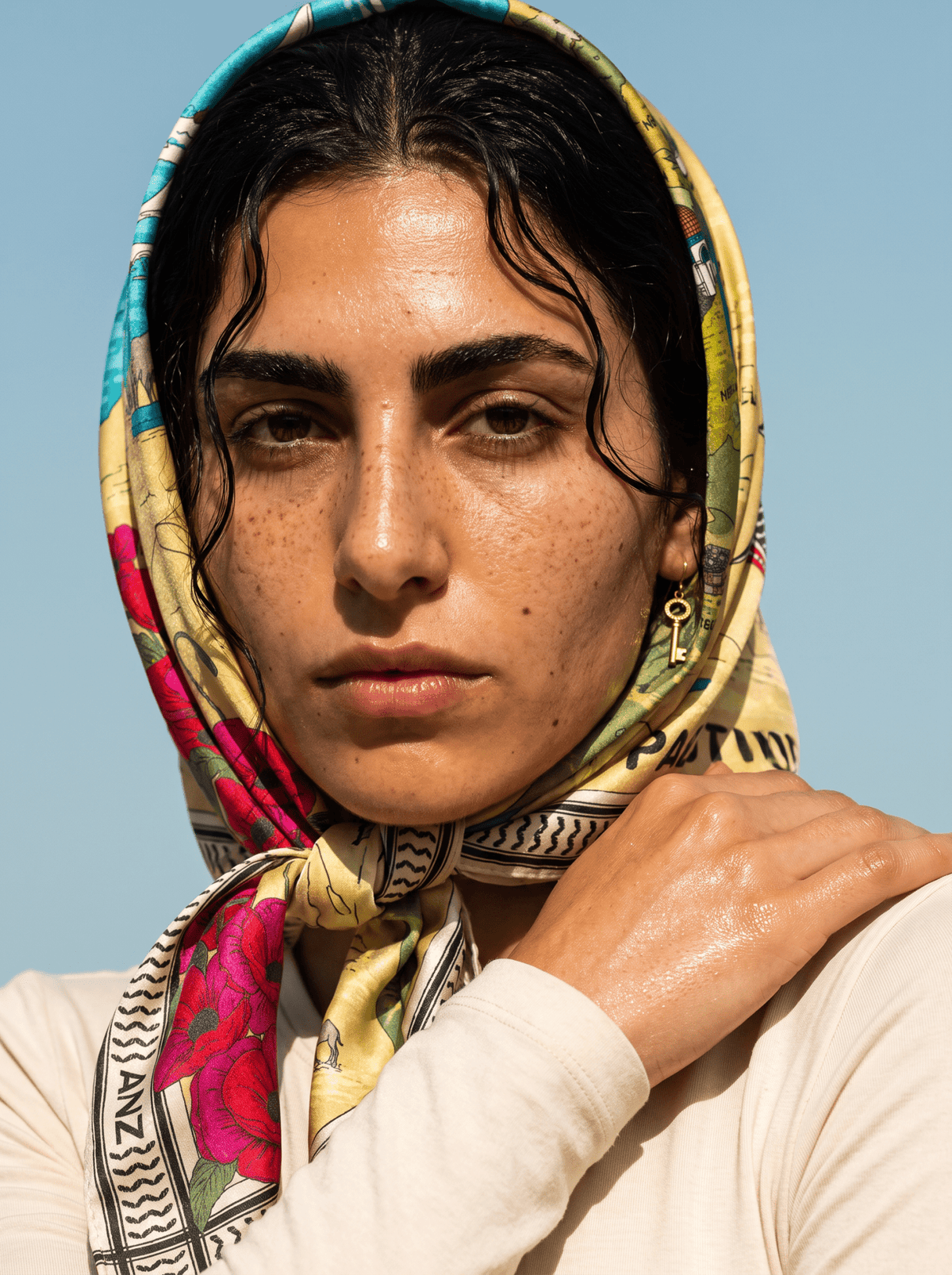 Map of Palestine 🍉 maxi silk scarf - ANZ