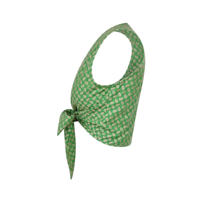 Keffiyeh Embroidered Tie-Front Top / Green / PREORDER 15/08/26 - ANZ