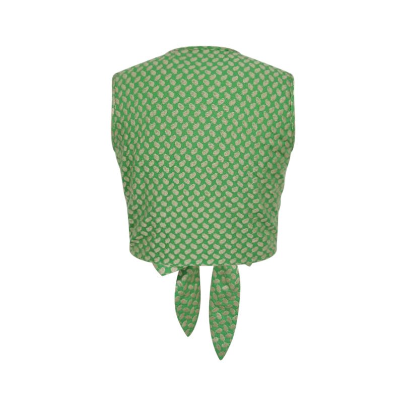 Keffiyeh Embroidered Tie-Front Top / Green / PREORDER 15/08/26 - ANZ