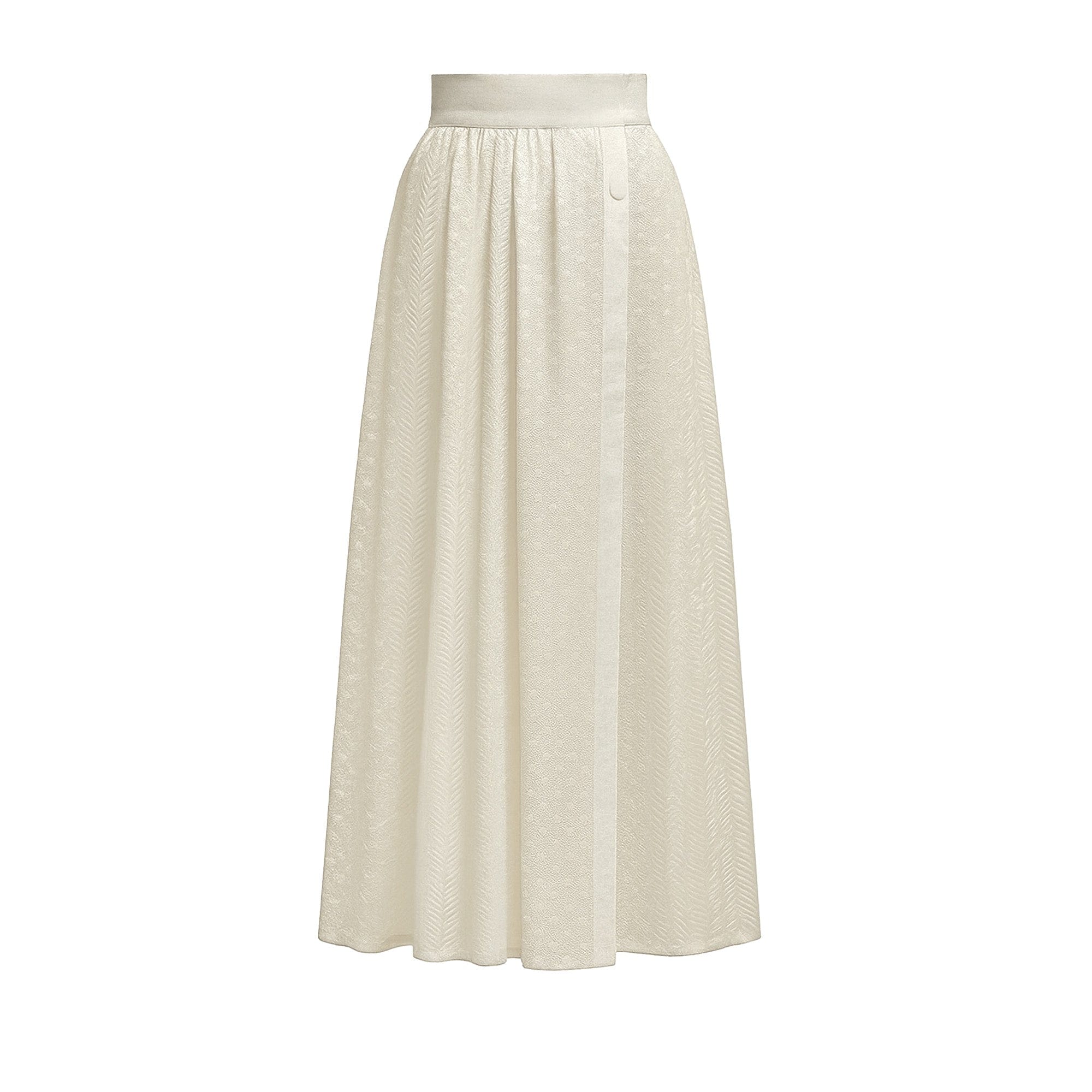 Keffiyeh Pleated Maxi skirt/ CREAM