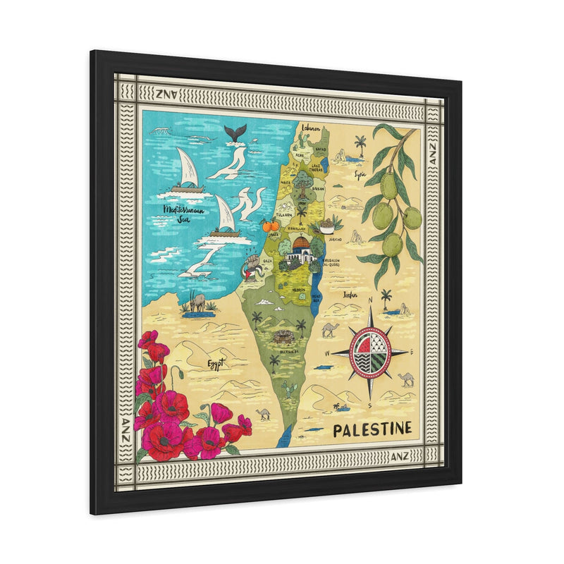 ANZ Map of Palestine Framed Poster