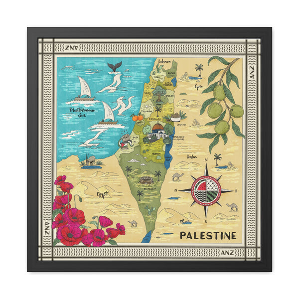 ANZ Map of Palestine Framed Poster