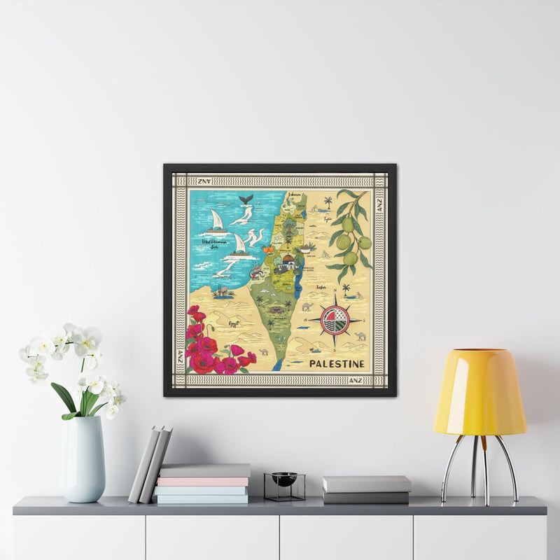 ANZ Map of Palestine Framed Poster