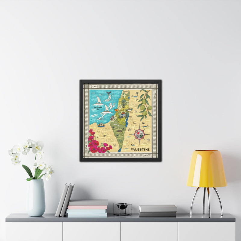 ANZ Map of Palestine Framed Poster