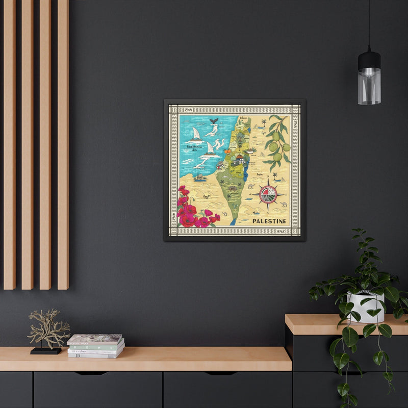 ANZ Map of Palestine Framed Poster