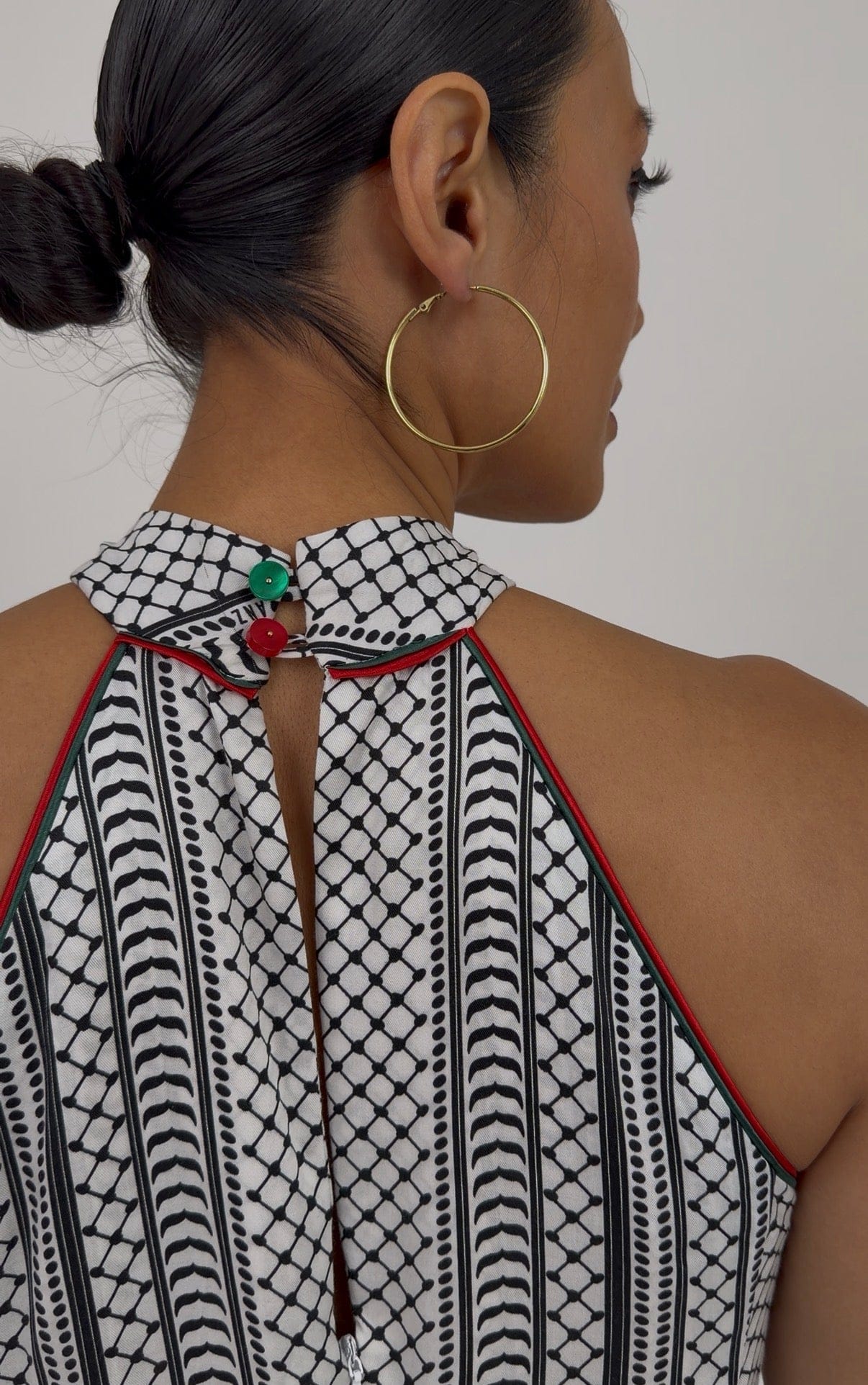 KEFFIYEH HALTER NECK DRESS