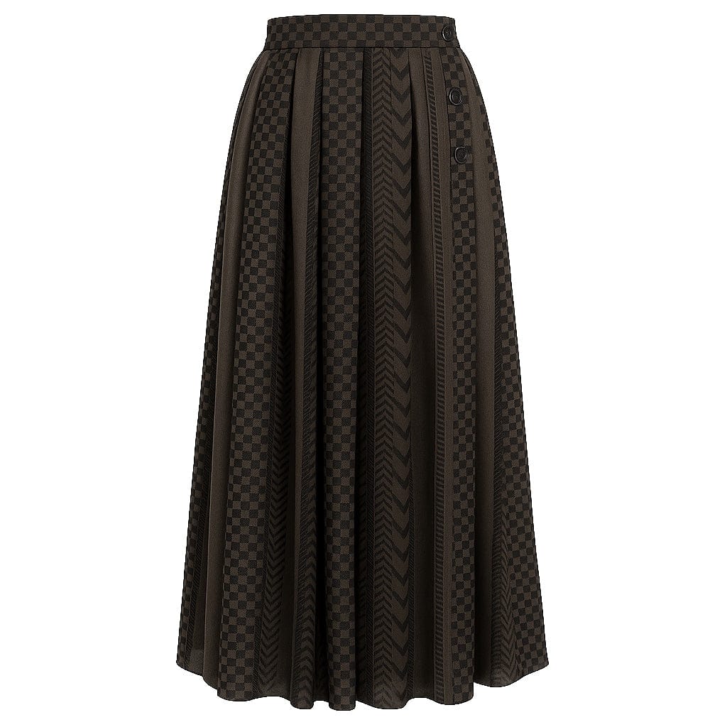 KEFFIYEH TEXTURED SKIRT /CHOCOLATE BROWN / PRE ORDER 09/01/26