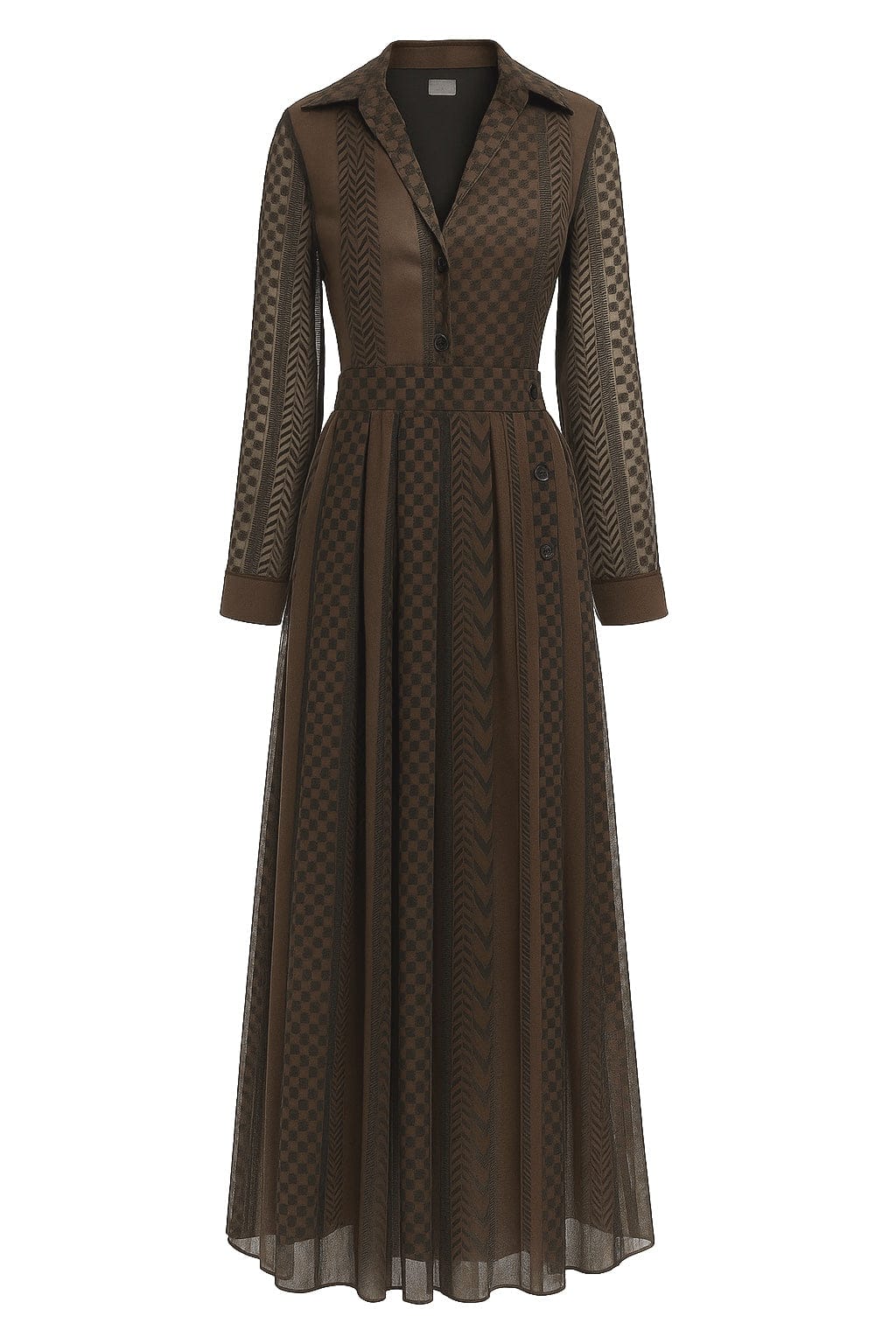 KEFFIYEH TEXTURED SKIRT /CHOCOLATE BROWN / PRE ORDER 09/01/26