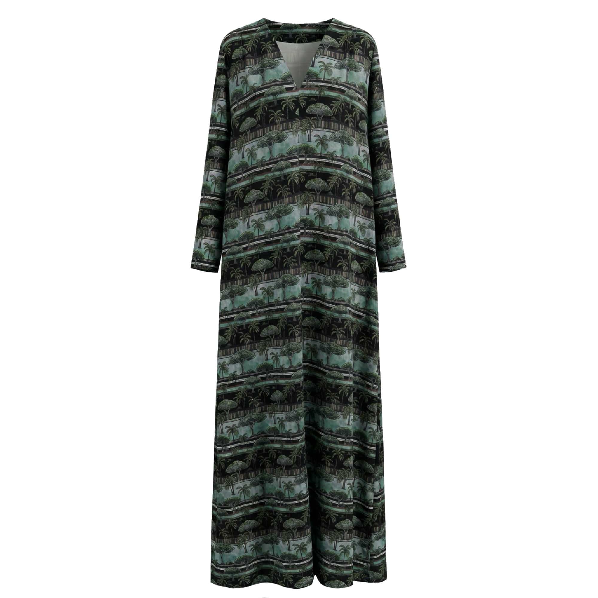 SOCOTRA 2 TIE UP KAFTAN MAXI GREEN