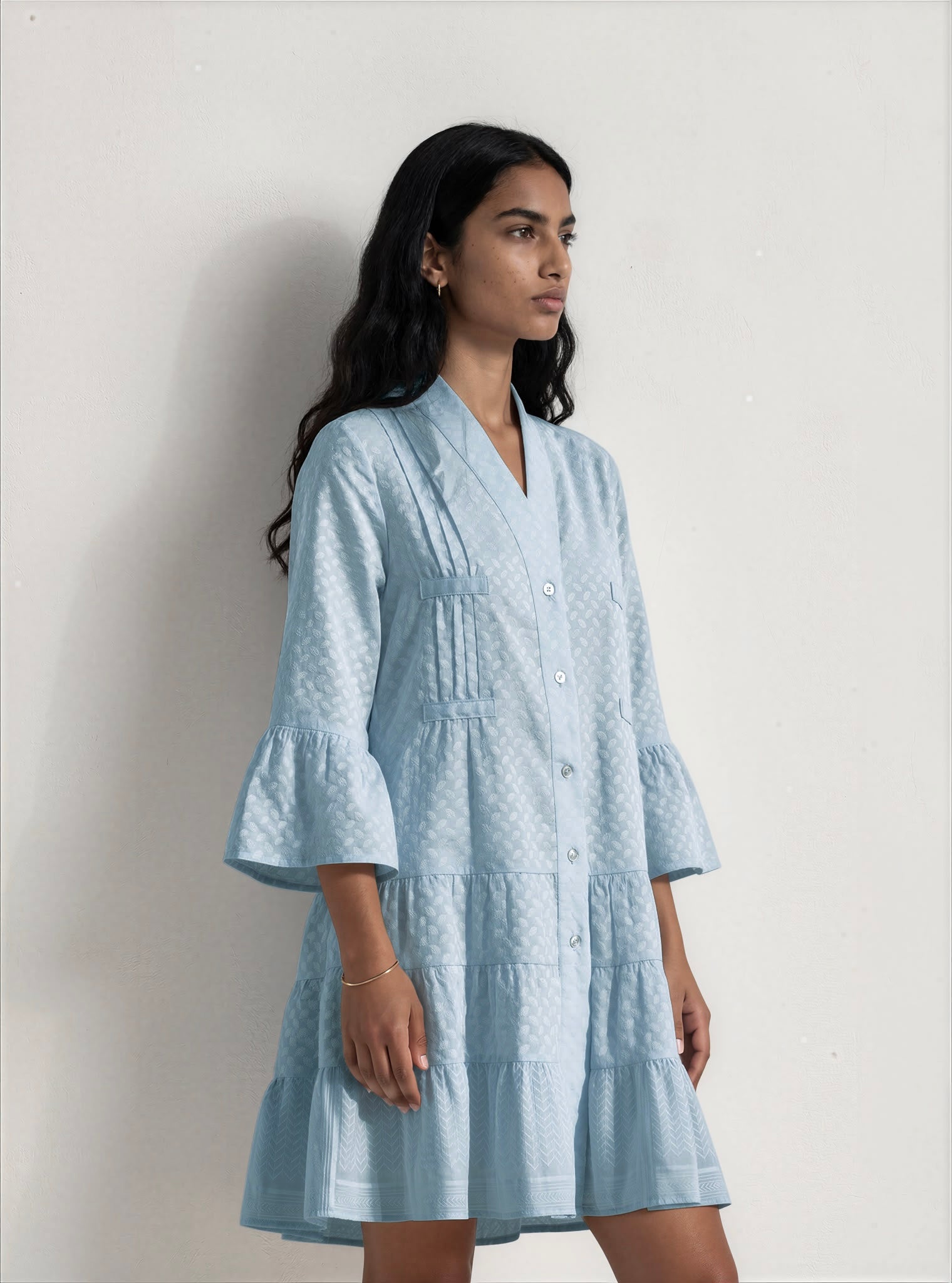 KEFFIYEH DOLLS DRESS / Aqua with white - ANZ