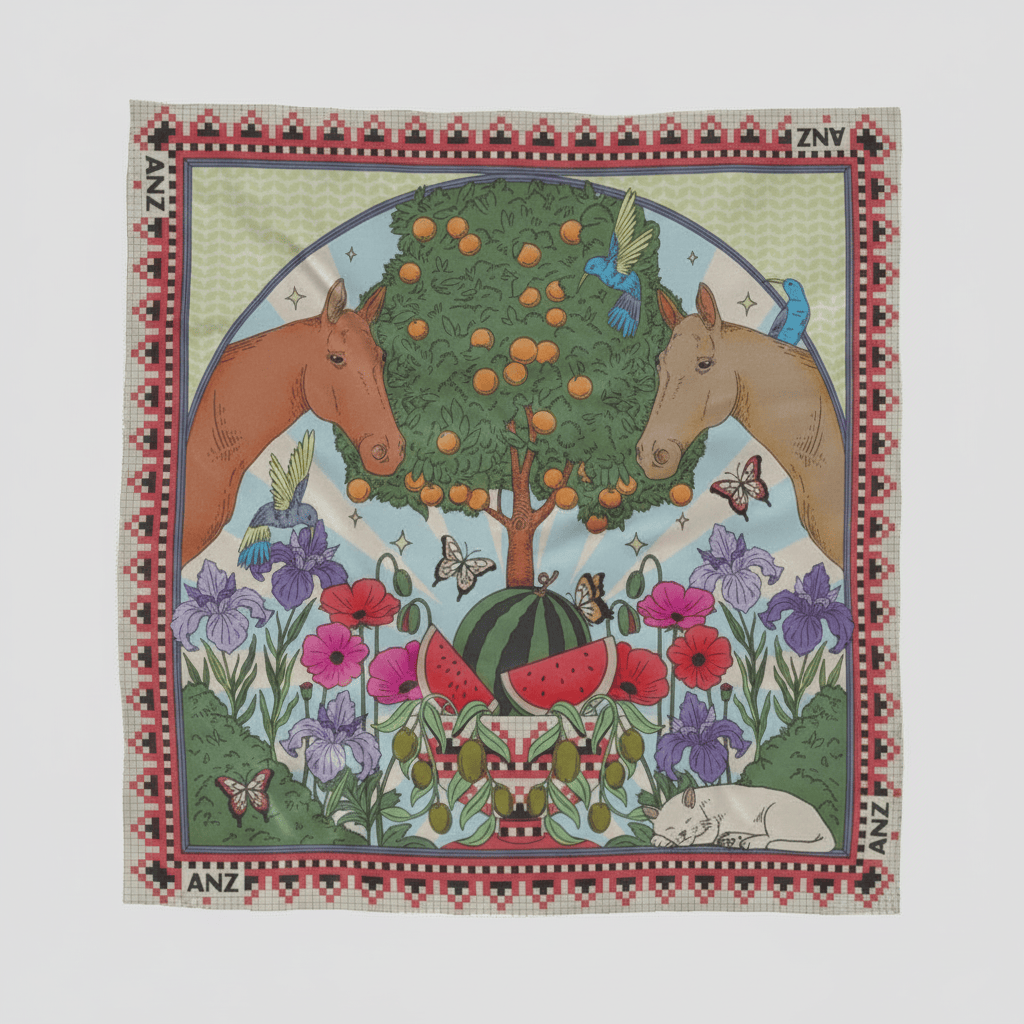 The Garden of Palestine silk scarf