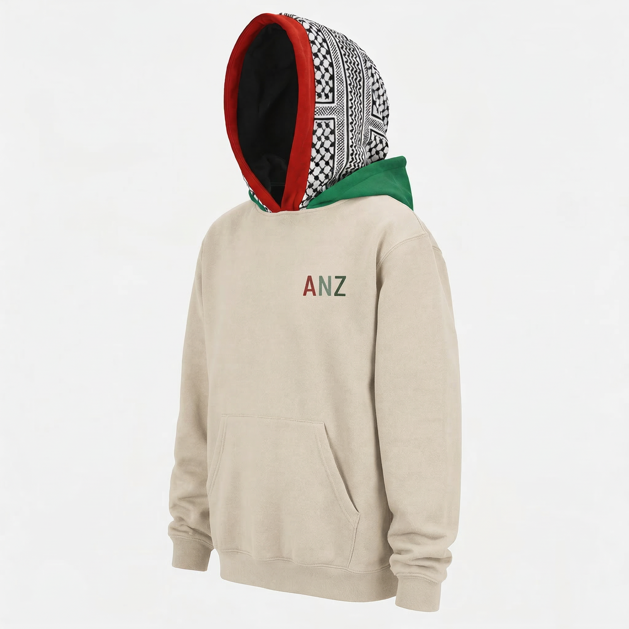 3 HOOD HOODIE FLAG RED WHITE GREEN / SOFT BEIGE/ PRE ORDER 15/04/26