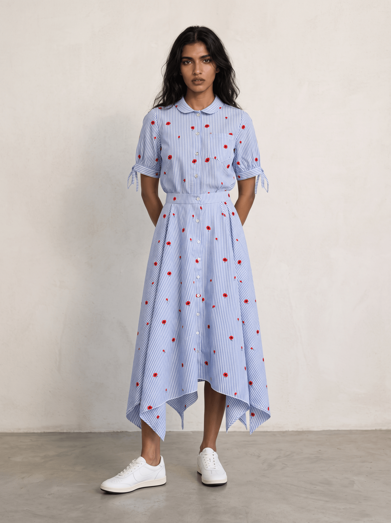 Poppy Embroidered Asymmetric Maxi Skirt - ANZ