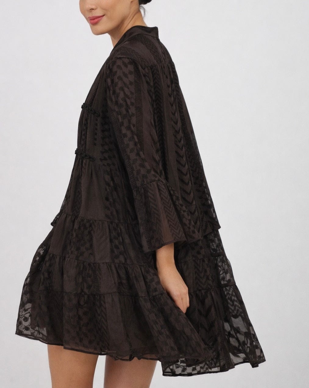 KEFFIYEH DOLLS DRESS / Chocolate brown