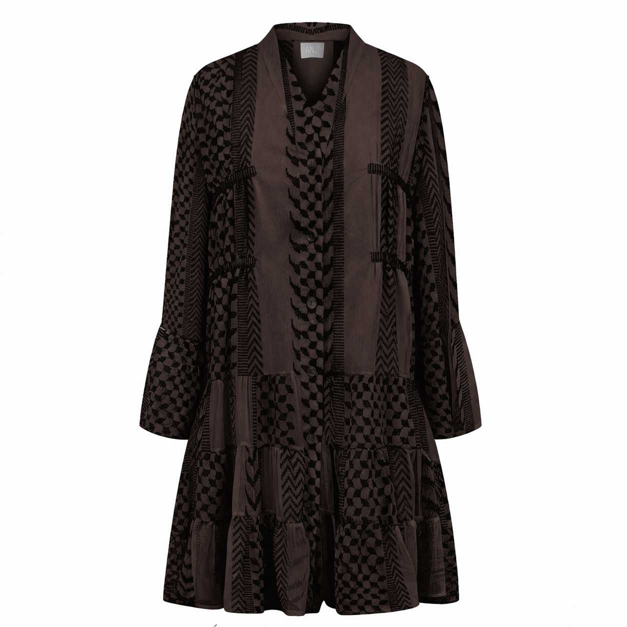 KEFFIYEH DOLLS DRESS / Chocolate brown