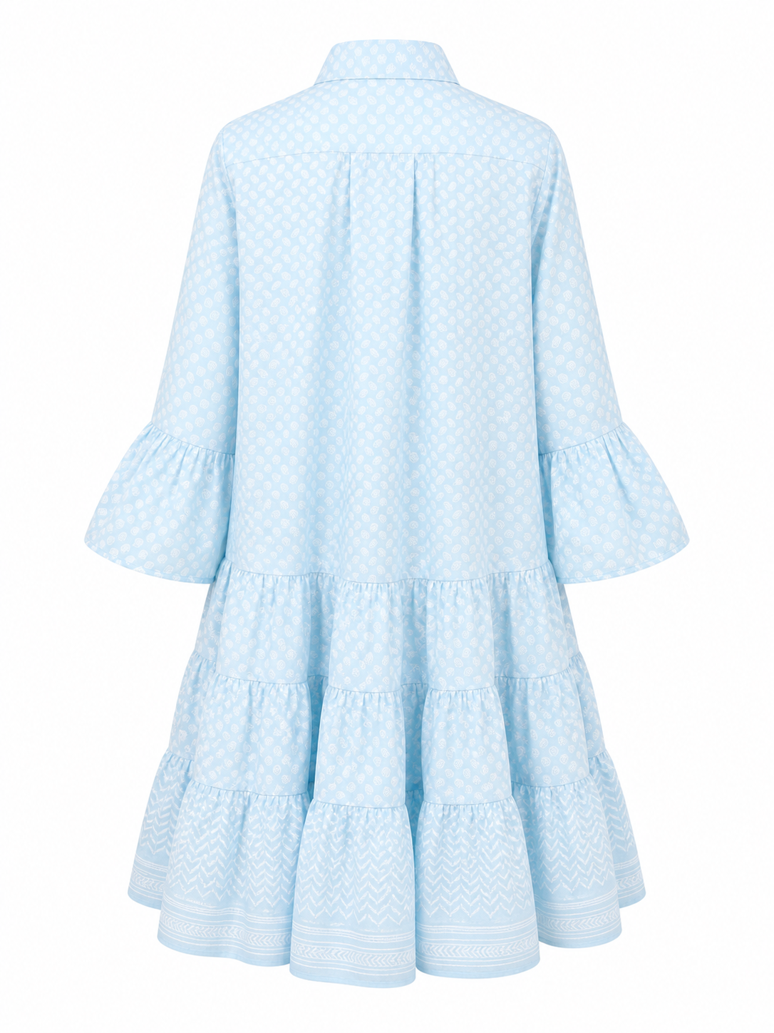 KEFFIYEH DOLLS DRESS / Aqua with white