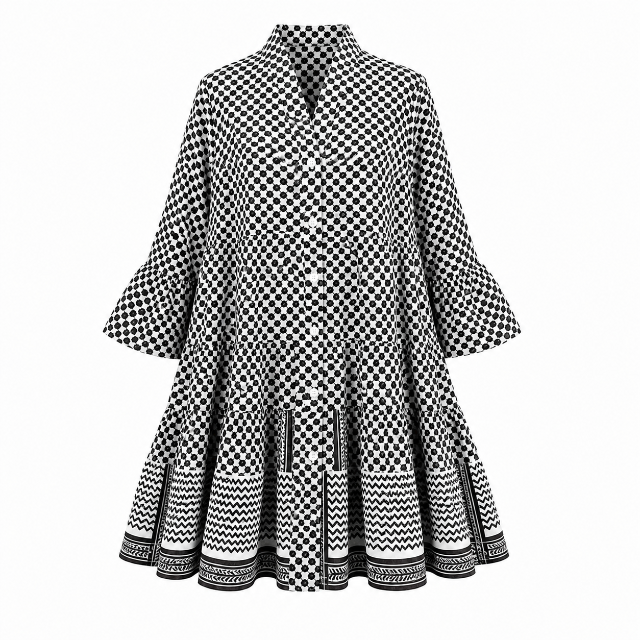 KEFFIYEH DOLLS DRESS / BW / PRE ORDER 15/07/26