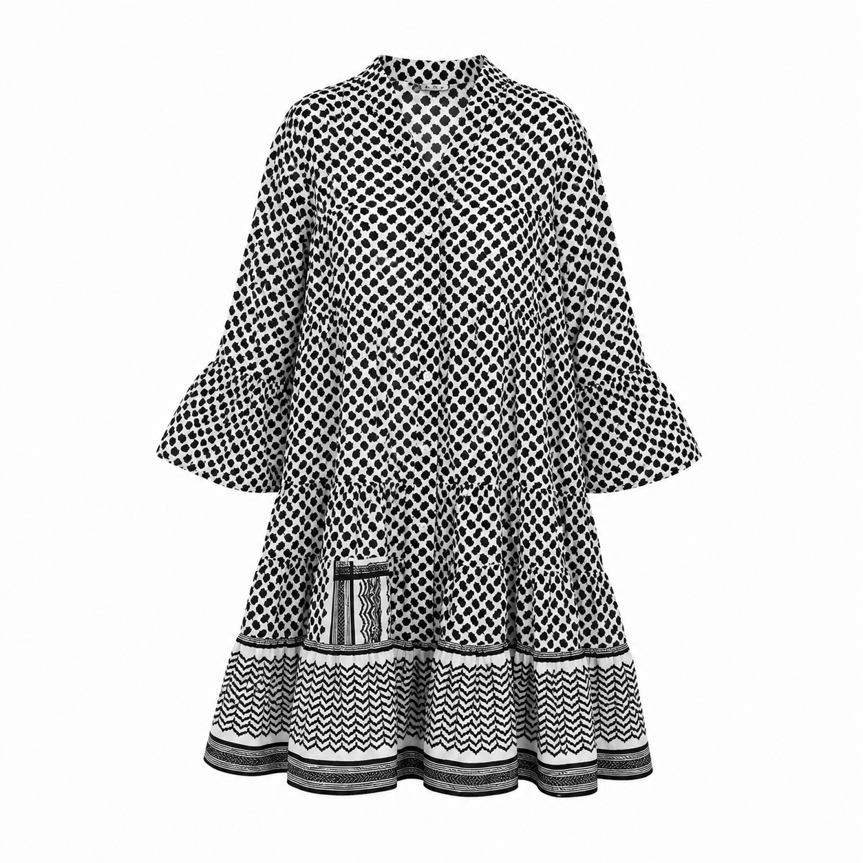 KEFFIYEH DOLLS DRESS / BW / PRE ORDER 15/07/26