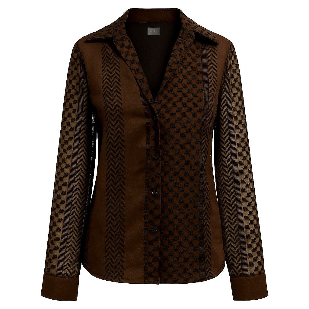 KEFFIYEH TEXTURED SHIRT /CHOCOLATE BROWN / PRE ORDER 09/01/26
