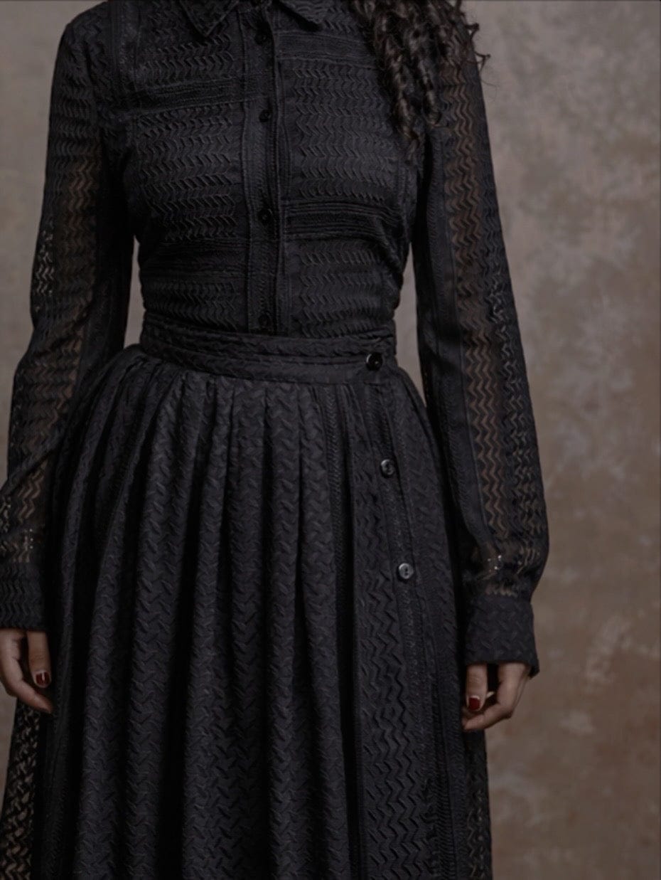 KEFFIYEH TEXTURED SHIRT/BLACK