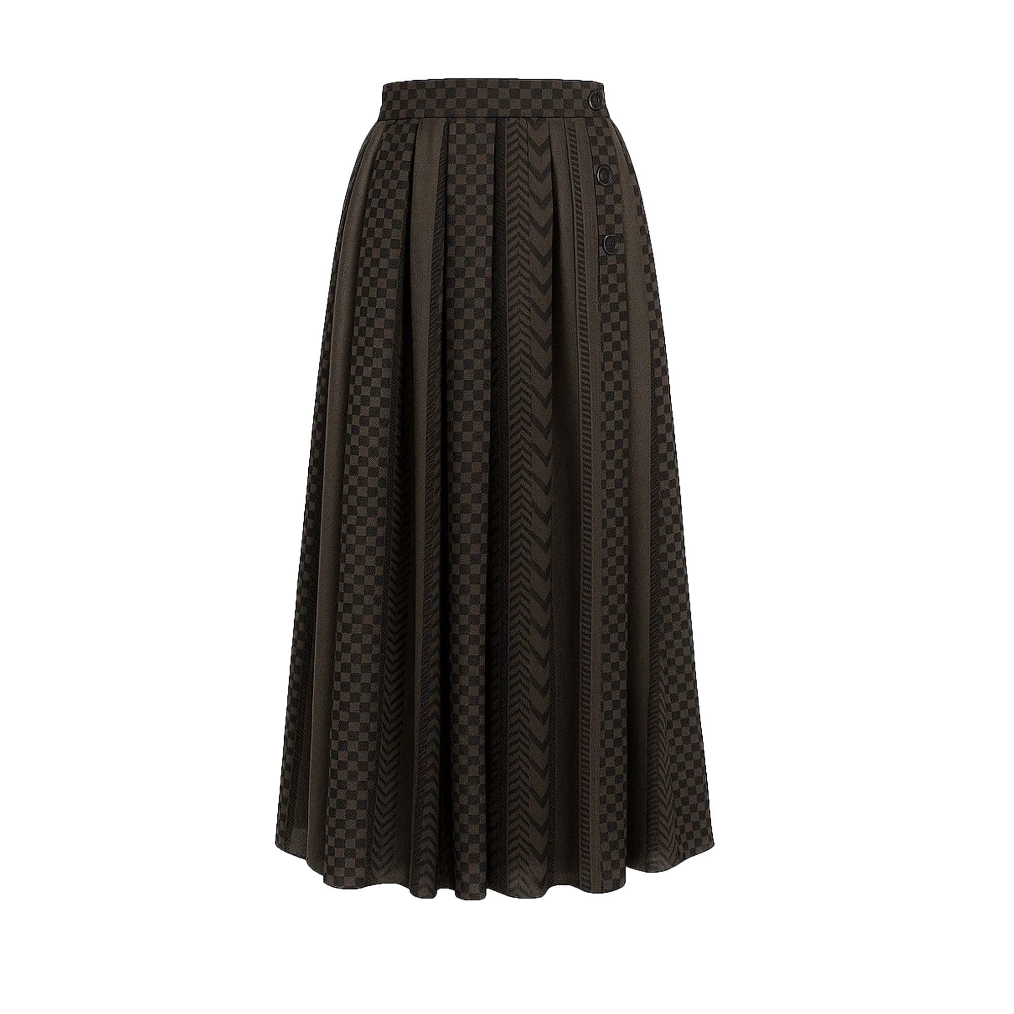 KEFFIYEH TEXTURED SKIRT /CHOCOLATE BROWN