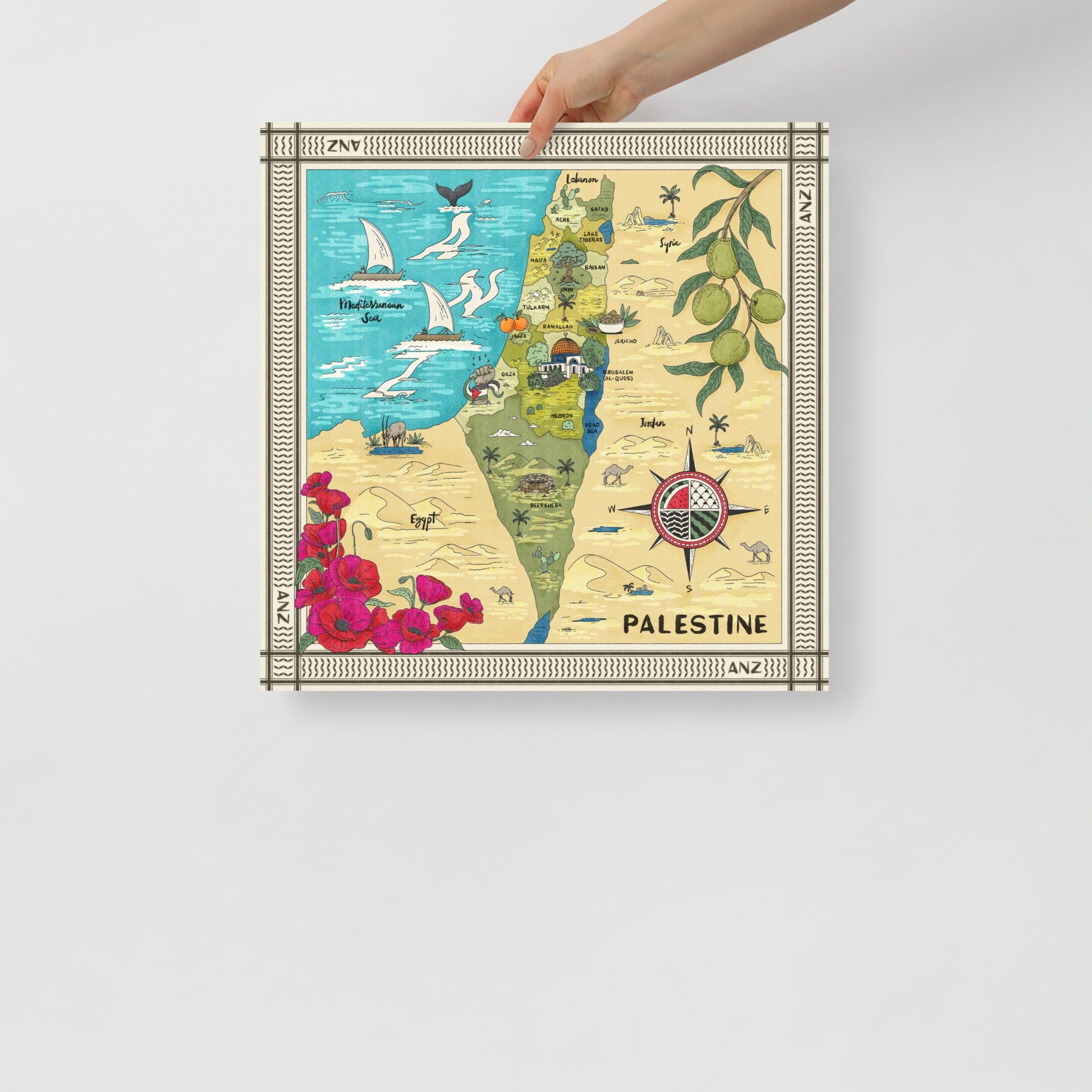 ANZ Map of Palestine Poster