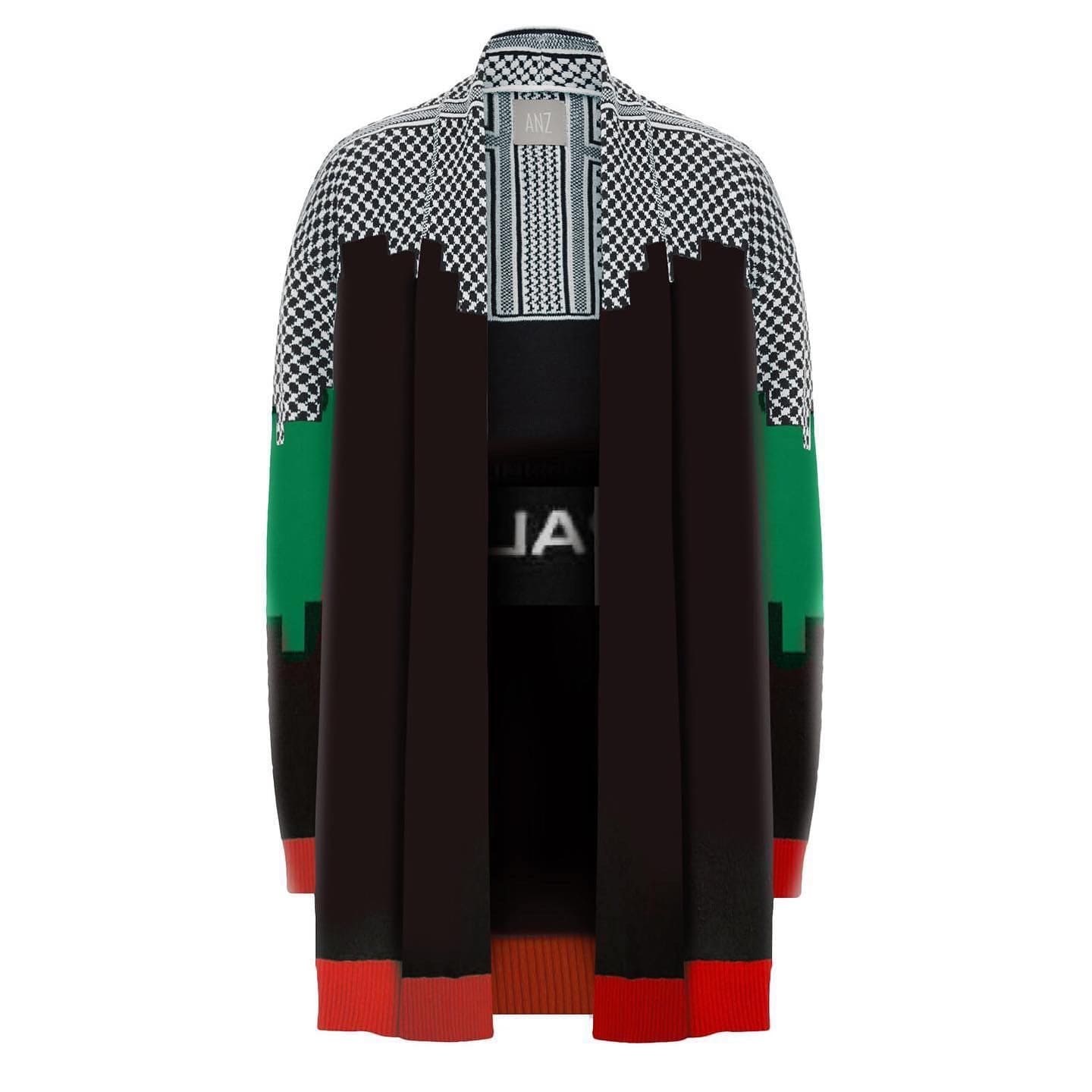 Free Palestine Cardigan / BLACK