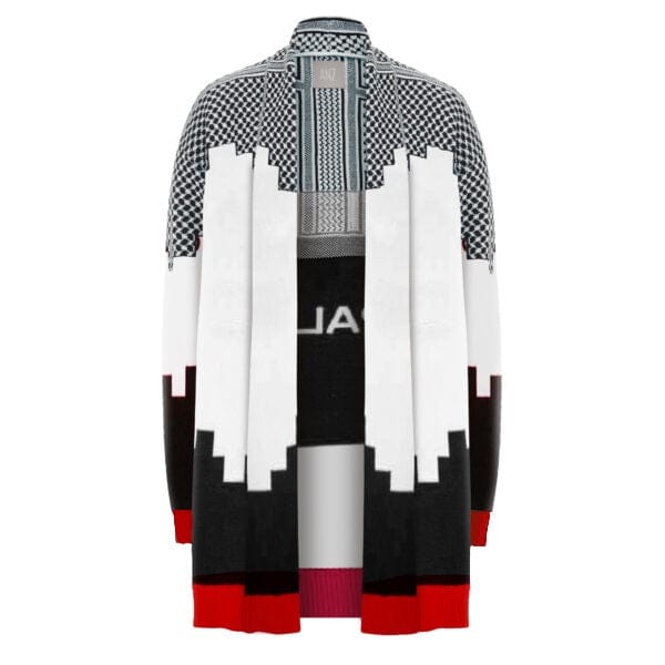 Free Palestine Cardigan / White/  RED/ PREORDER DELIVERY DECEMBER 8TH 2023