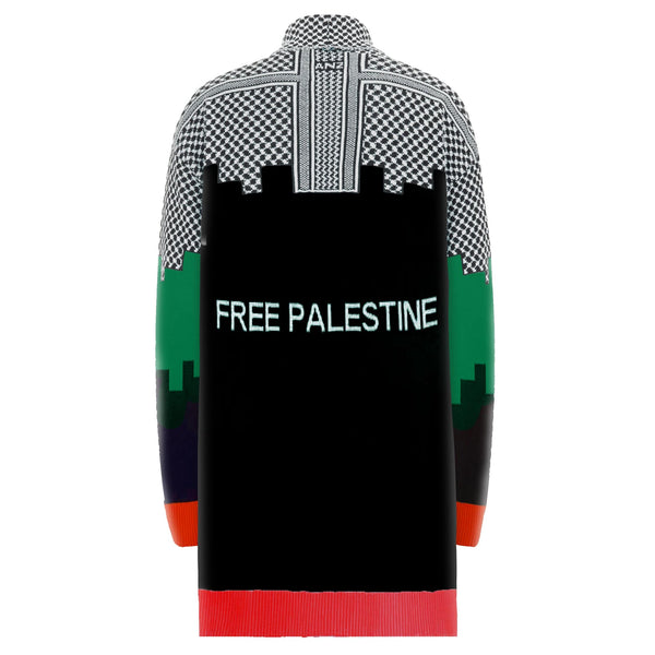 Free Palestine Cardigan / BLACK